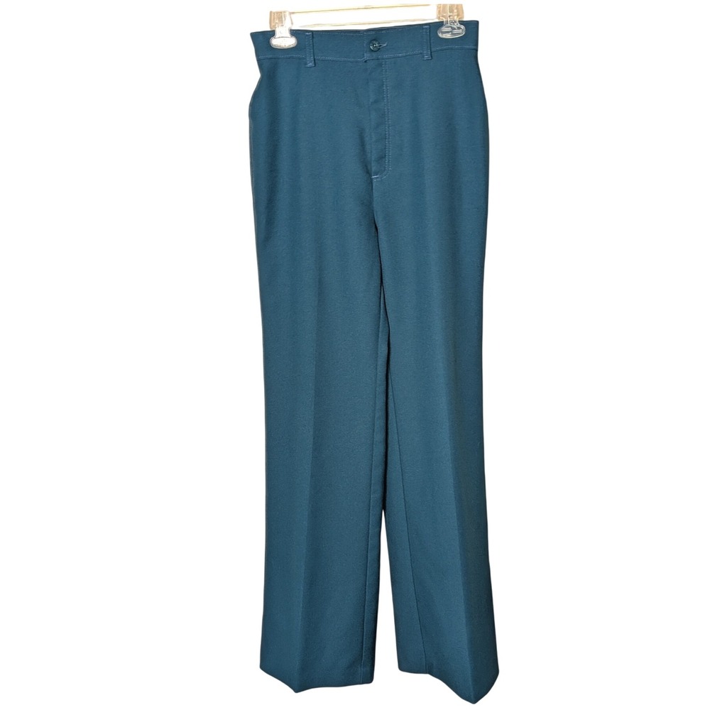 Vintage Levi's Gold Tab Teal High Waist‎ Wide Leg Pants 70s Disco Trousers FLAW
